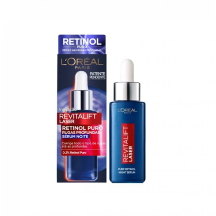 سرم شب ضد چروک رویتالیفت لورال مدل revitalift laser حاوی رتینول حجم ۳۰ میل